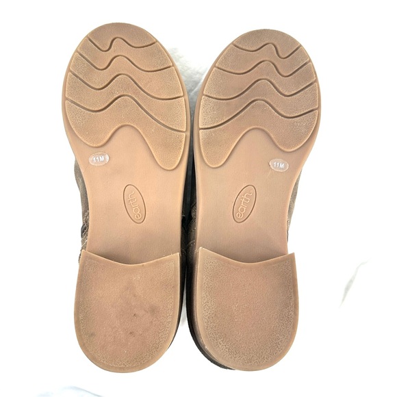 Earth Etnadya Women Size 11 Brown Suede Ankle Boot Ruched Double Zip Heel Pull - Picture 8 of 9